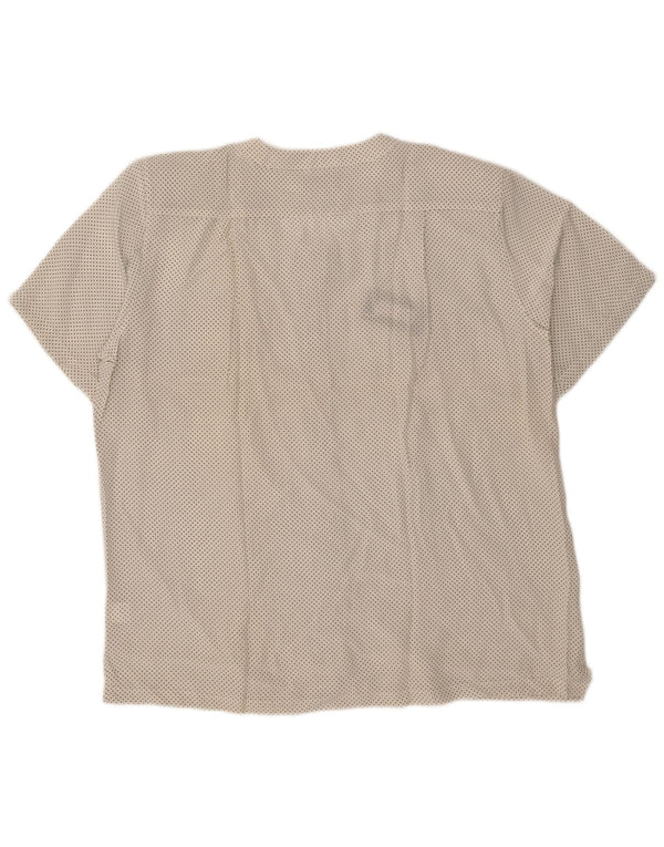 Blusa Karel Mujer Manga Corta IT 52 2XL Seda Blanca Moteada