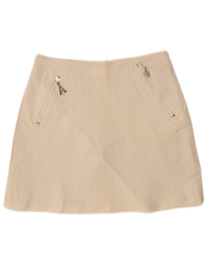 Armani Minifalda de cintura alta para mujer IT 40 Small W24 Algodón blanco