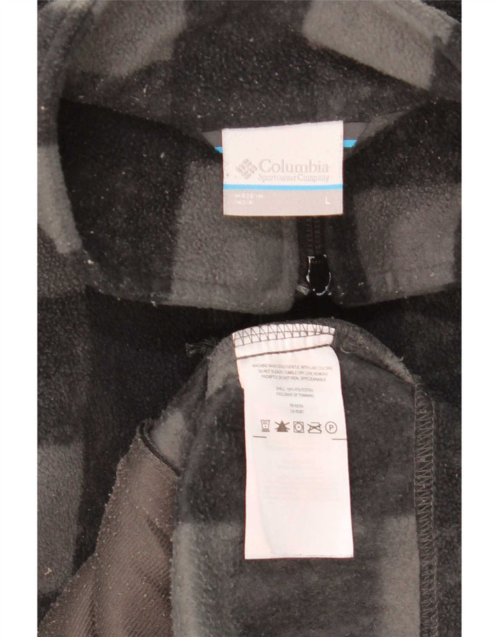Columbia Chaqueta polar para hombre UK 40 Large Grey Check Poliéster