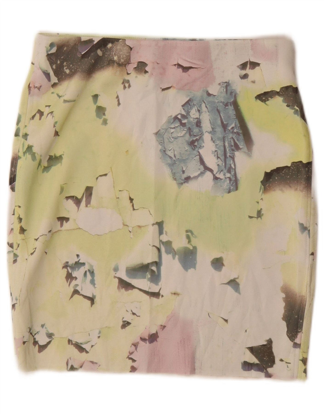 Zara Mujer Falda Lápiz Con Estampado Abstracto Mediana W28 Multicolor