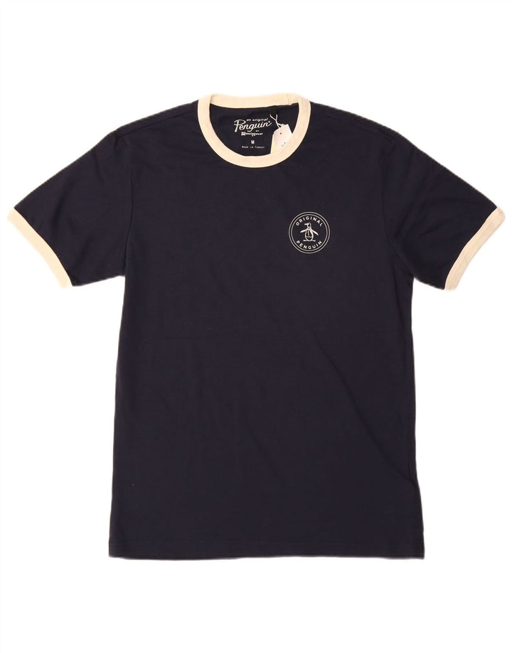 Camiseta Penguin Hombre Top Medium Azul Marino Algodón