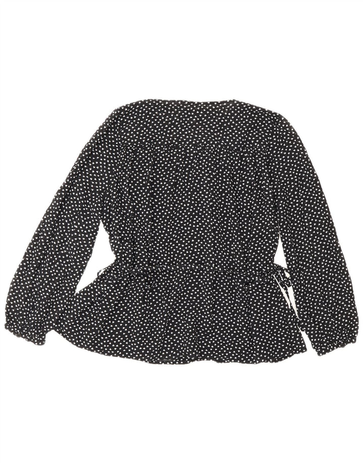 Whistles Blusa tipo camisa para mujer Reino Unido 10 Pequeño corazón de poliéster con lunares negros