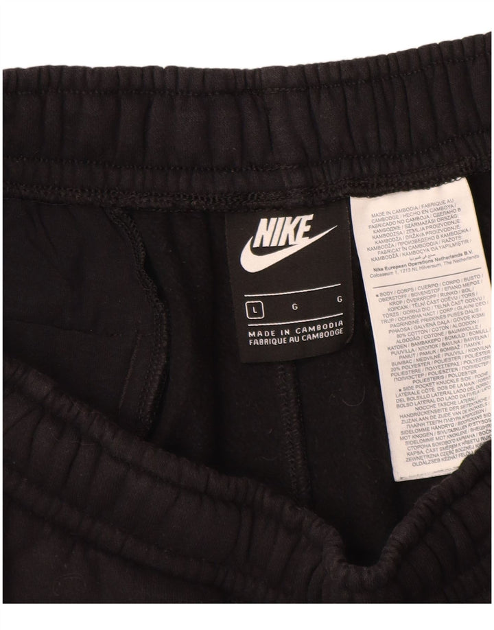 NIKE Pantalones cortos deportivos con gráficos para hombre, tamaño grande, algodón negro