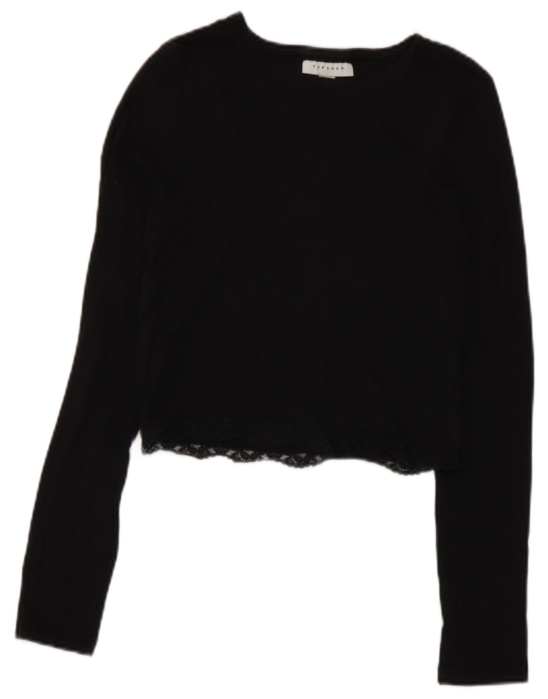 Topshop Top corto para mujer de manga larga UK 10 Small Black