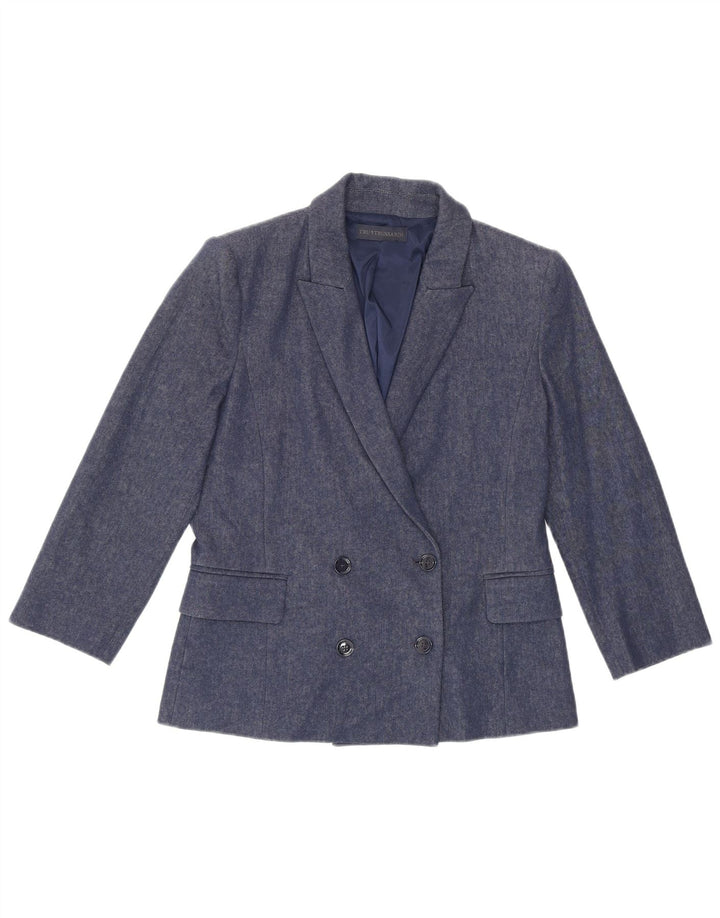 Trussardi Mujer Blazer Cruzado Manga 3/4 IT 42 Azul Medio