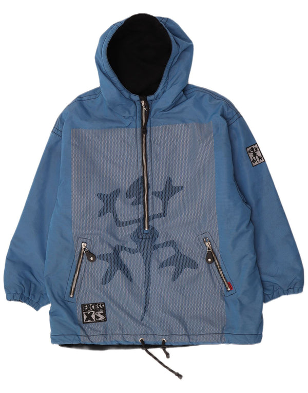 Excess XS Chaqueta anorak con capucha y gráfico para hombre UK 42 XL Poliéster azul