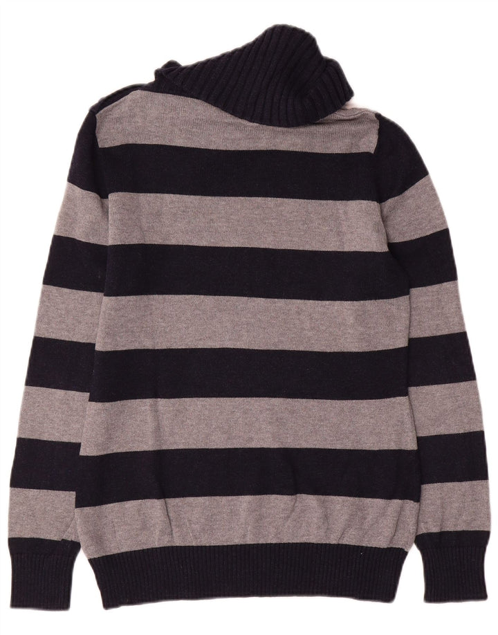 Massimo Dutti Jersey con cuello y botones para mujer UK 40 Medium Azul marino
