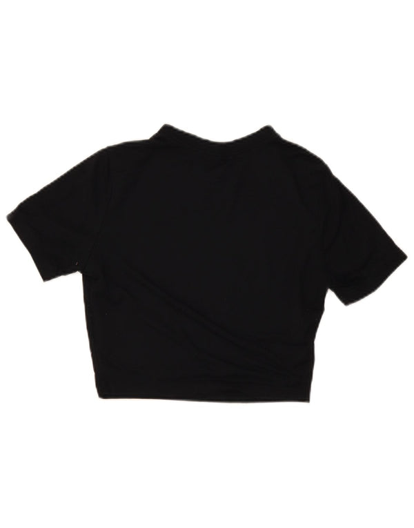 Nike Camiseta corta ajustada con gráfico para mujer UK 8 Small Black Modal