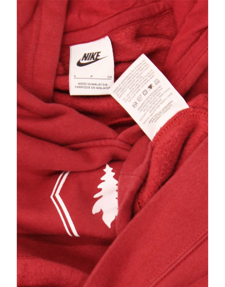 Nike Sudadera con capucha gráfica para hombre, jersey pequeño de algodón rojo