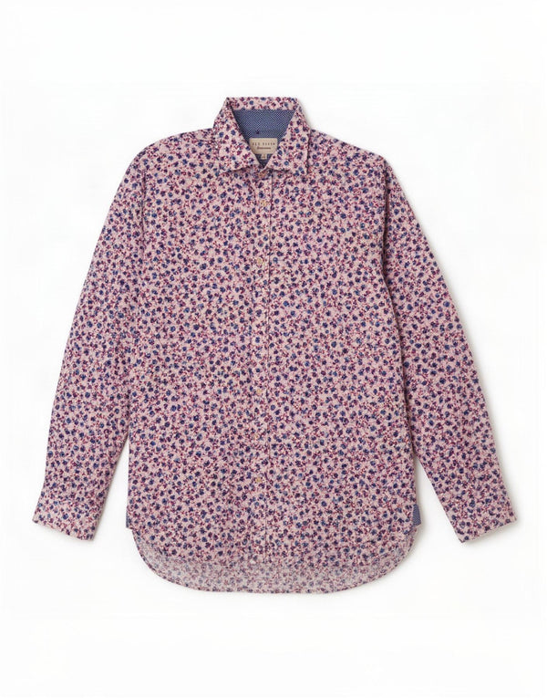 Ted Baker Camisa para hombre Talla 17 XL Algodón floral blanco