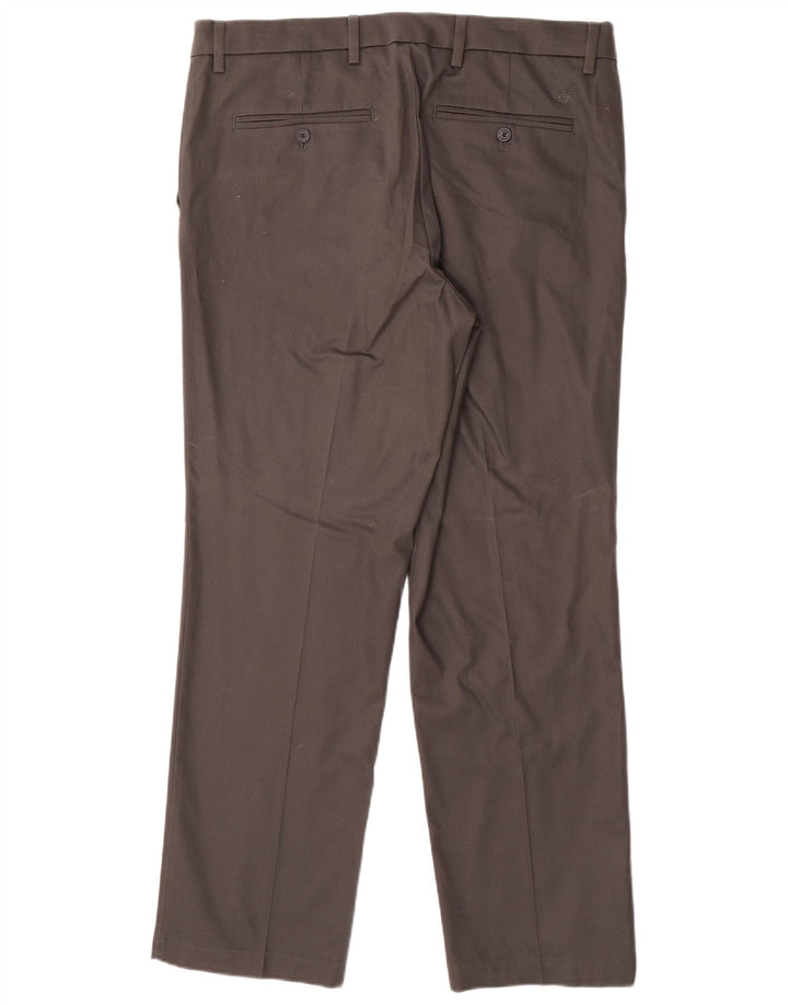 DOCKERS Pantalones chinos rectos de ajuste cómodo para hombre W36 L30 Algodón gris