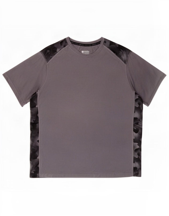 Mountain Warehouse Camiseta para hombre Top 2XL Gris Camuflaje Poliéster