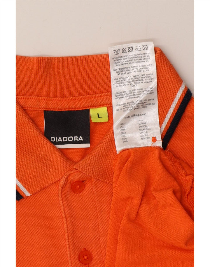 DIADORA Polo Hombre Grande Naranja Algodón