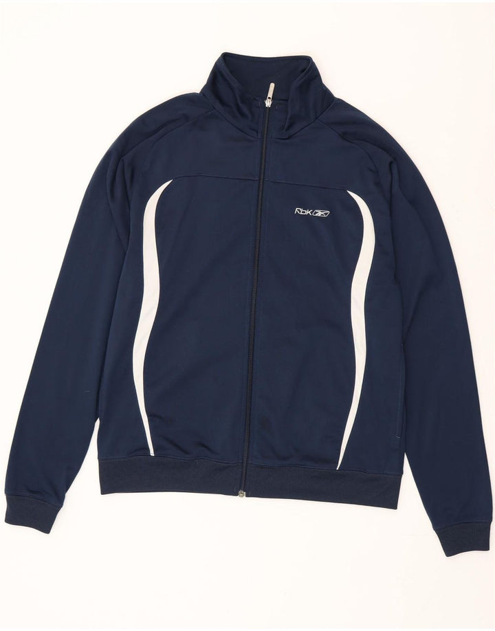 Reebok - Chaqueta de chándal para hombre, talla pequeña, color azul marino, poliéster