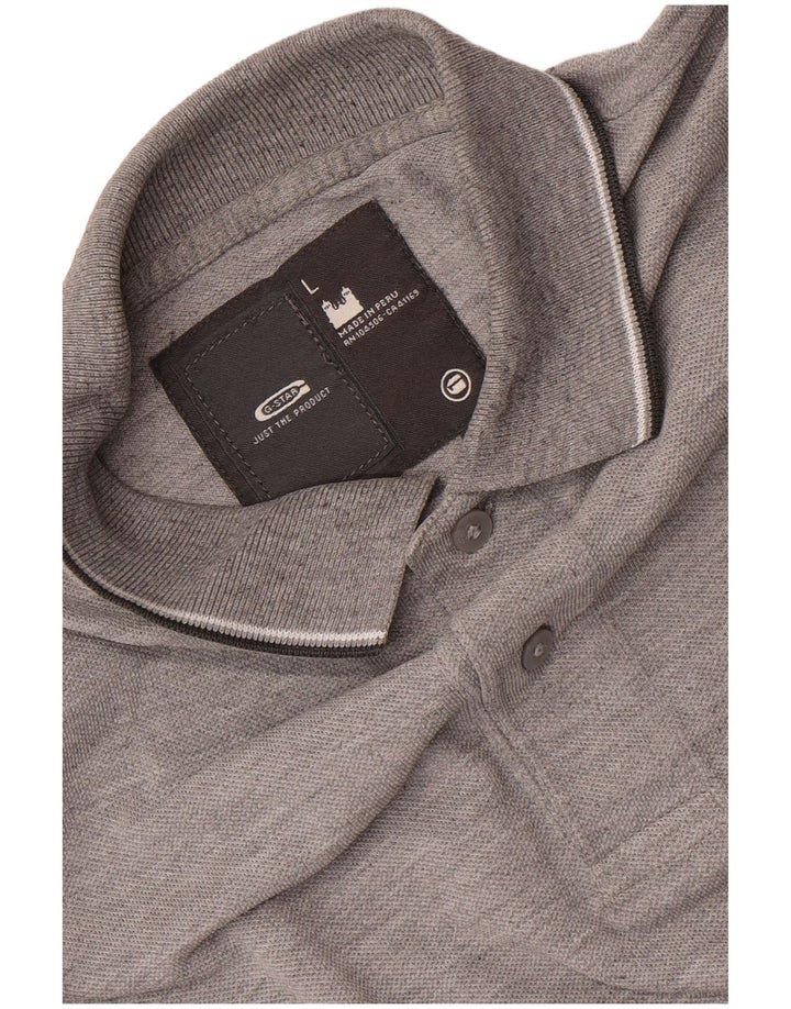 G-Star Polo para hombre, talla grande, gris moteado