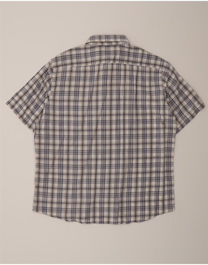 Navigare Camisa de manga corta para hombre con cuadros azules grandes
