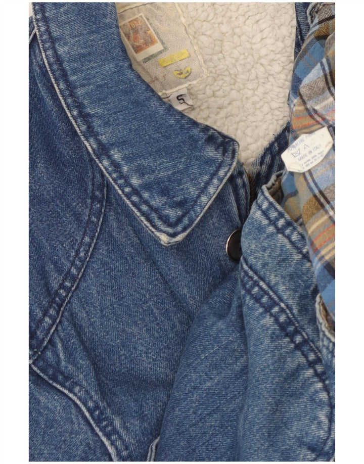 POP 84 Abrigo vaquero Sherpa para hombre ES 36 Pequeño Poliéster azul