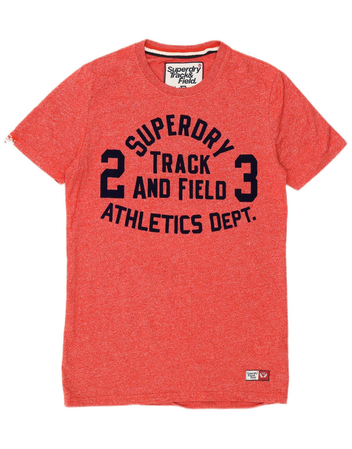 SUPERDRY Camiseta gráfica para hombre Top pequeño de algodón rojo
