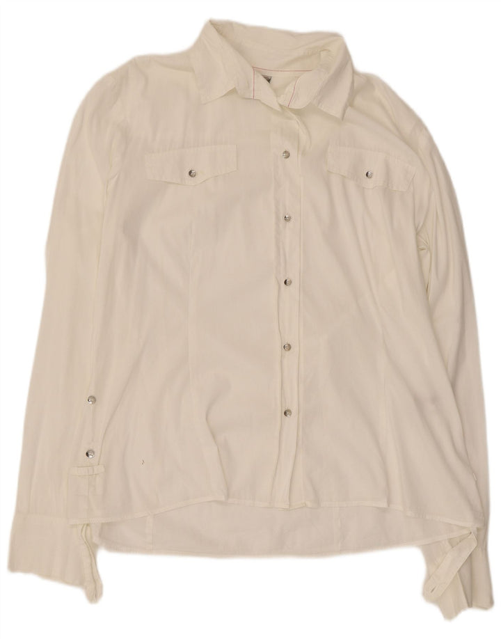 Murphy & Nye Blusa camisera para mujer UK 46 Grande Algodón blanco