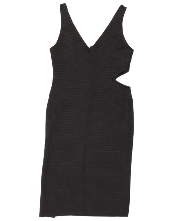 Topshop Womens Sleeveless Cutout Bodycon Dress UK 12 Medium Black Polyester