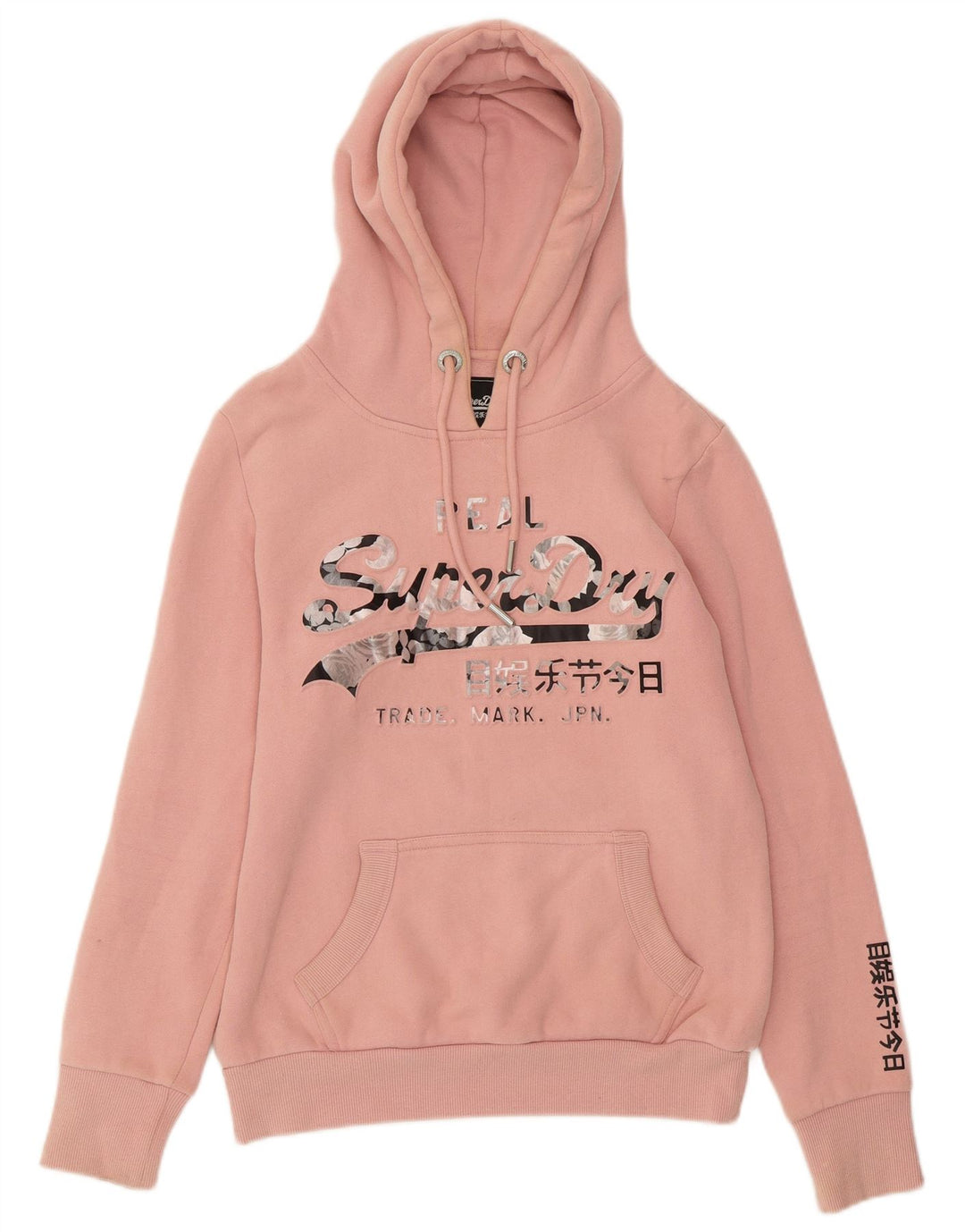 SUPERDRY Jersey con capucha gráfica para mujer UK 8 Small Pink Cotton
