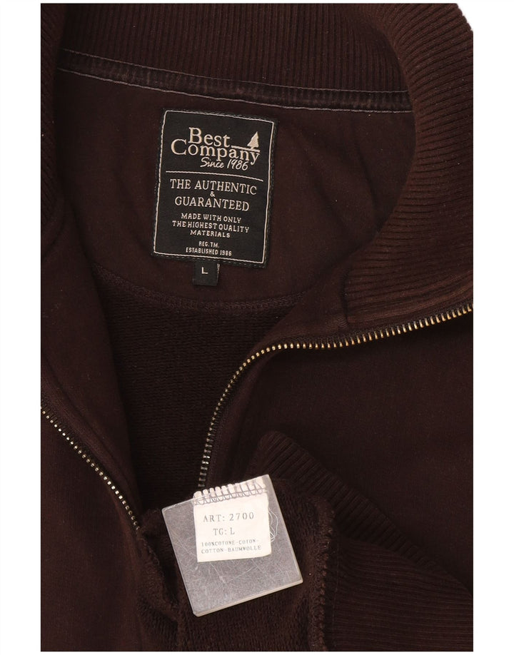 Best Company - Chaqueta de chándal para hombre, talla grande, algodón marrón