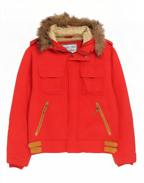 Playlife Chaqueta acolchada con capucha para hombre Reino Unido 40 Grande Algodón rojo