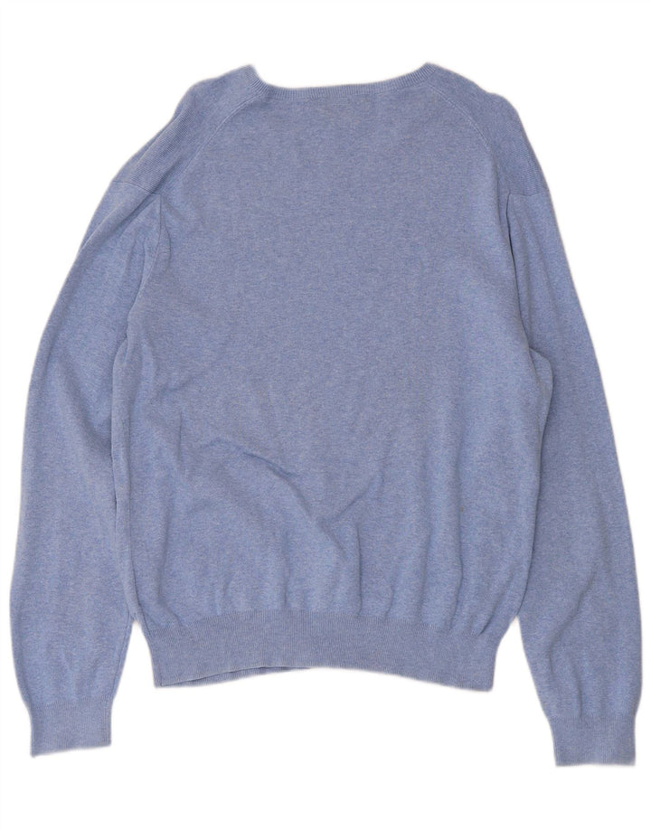 Polo Ralph Lauren - Jersey con cuello en V para hombre, color azul medio