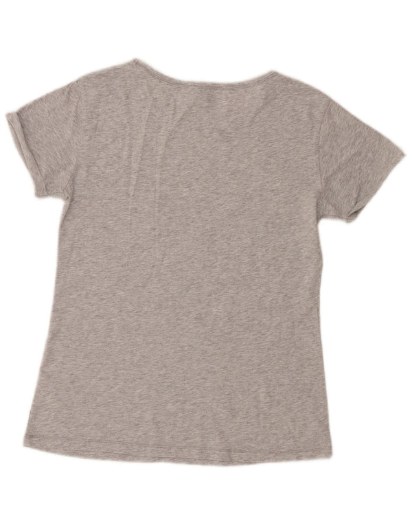 Lotto Camiseta Mujer Top UK 10 Small Gris Floral Algodón
