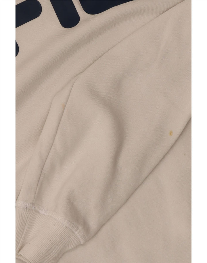 FILA Sudadera gráfica para hombre Jumper XS Algodón blanco