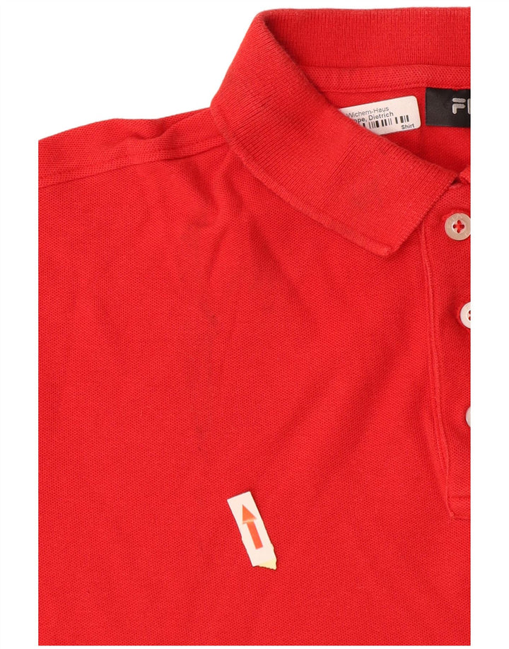 FILA Polo para hombre de algodón rojo grande