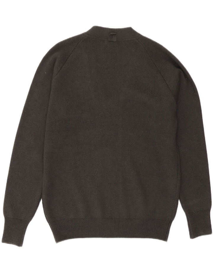 Zara Hombre Jersey Cárdigan Con Cremallera Completa Algodón Gris Medio
