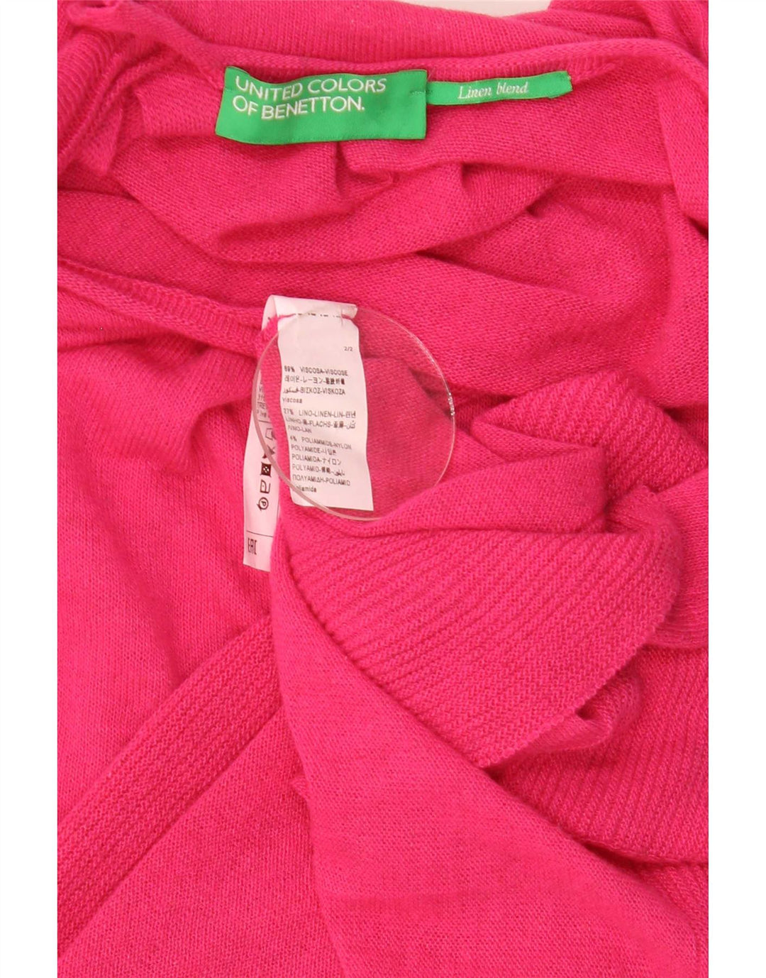 Benetton Cárdigan Extragrande De Manga Corta Para Mujer EU 44 Rosa Mediano