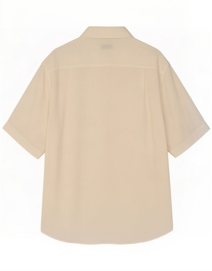 Camisa de manga corta para hombre Luca D'altieri Talla 40 Mediana Blanca