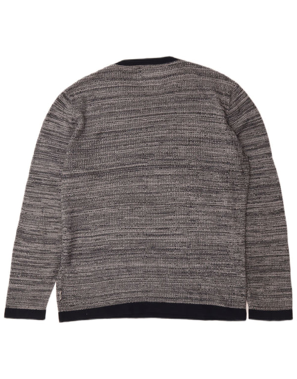 Jack & Jones Hombre Jersey De Cuello Redondo De Algodón Moteado Gris Medio