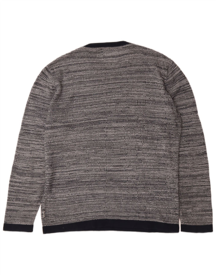Jack & Jones Hombre Jersey De Cuello Redondo De Algodón Moteado Gris Medio