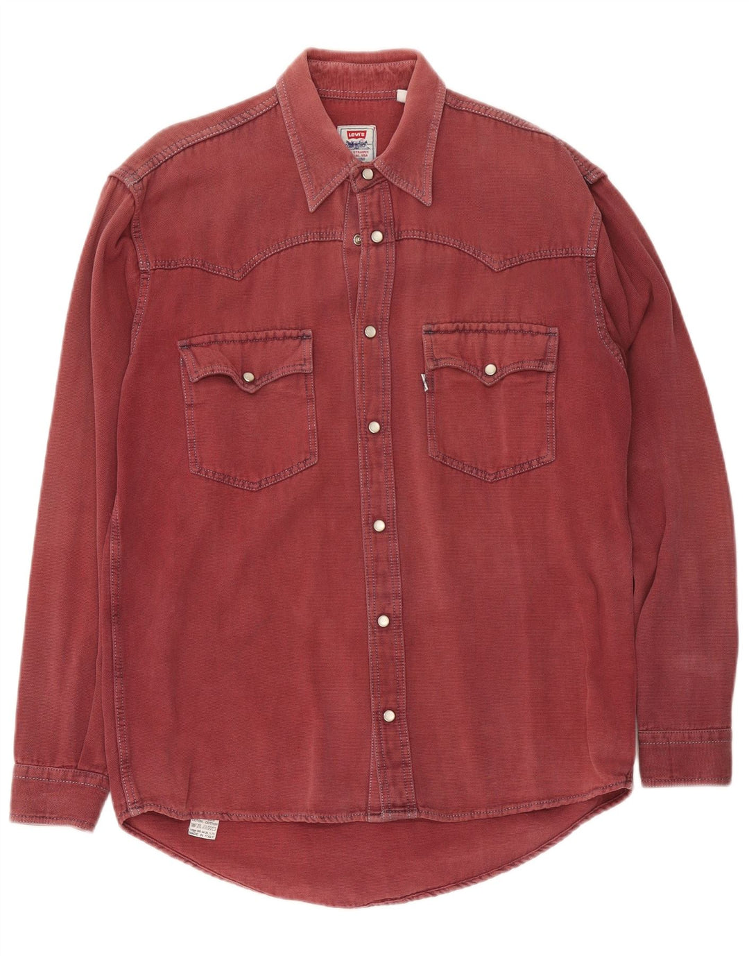 Camisa Levi's Hombre Western Algodón Burdeos Medio