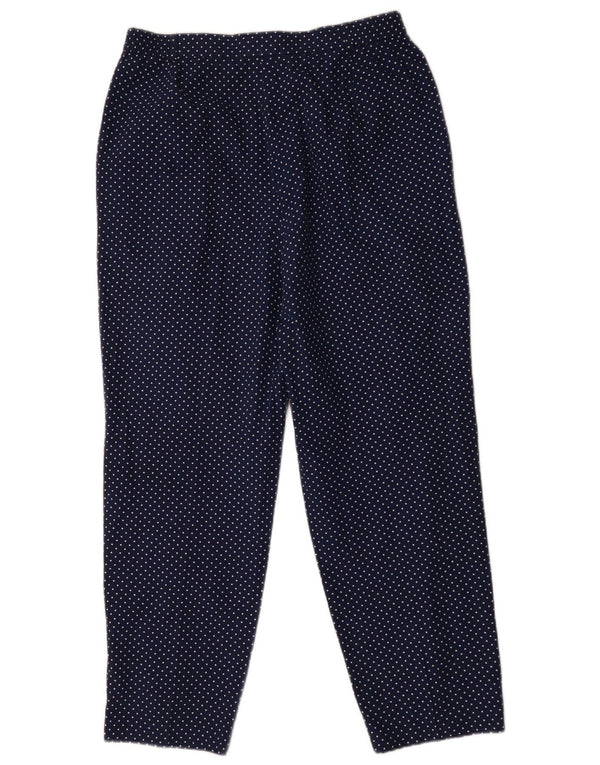 Peter Hahn Pantalones chinos con pinzas para mujer UK 18 XL W36 L29 Azul marino manchado