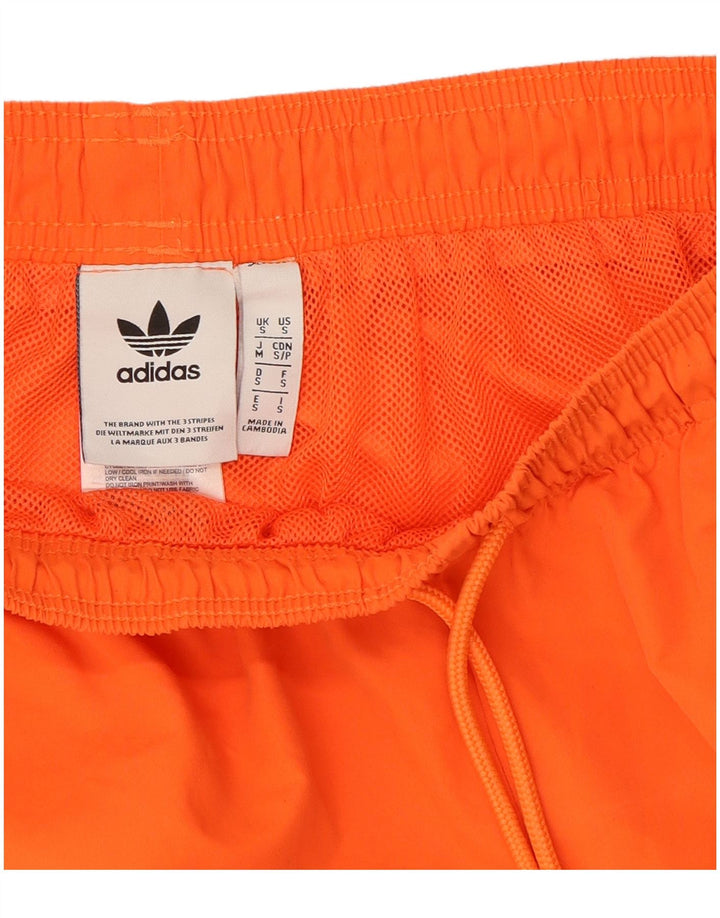 ADIDAS Mens Graphic Sport Shorts Small Orange Polyester