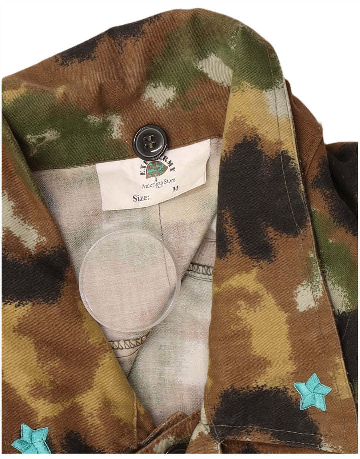 Vintage hombres chaqueta militar Reino Unido 38 medio caqui camuflaje poliéster