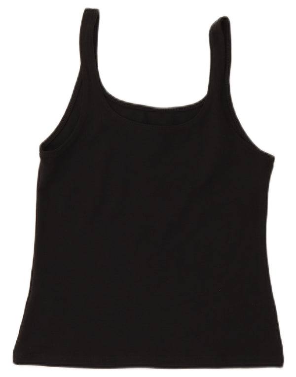 NIKE Top corto de tirantes para mujer UK 12 Medium Black Cotton