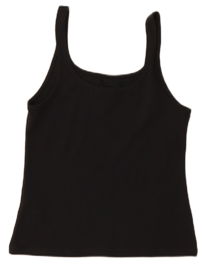 NIKE Top corto de tirantes para mujer UK 12 Medium Black Cotton
