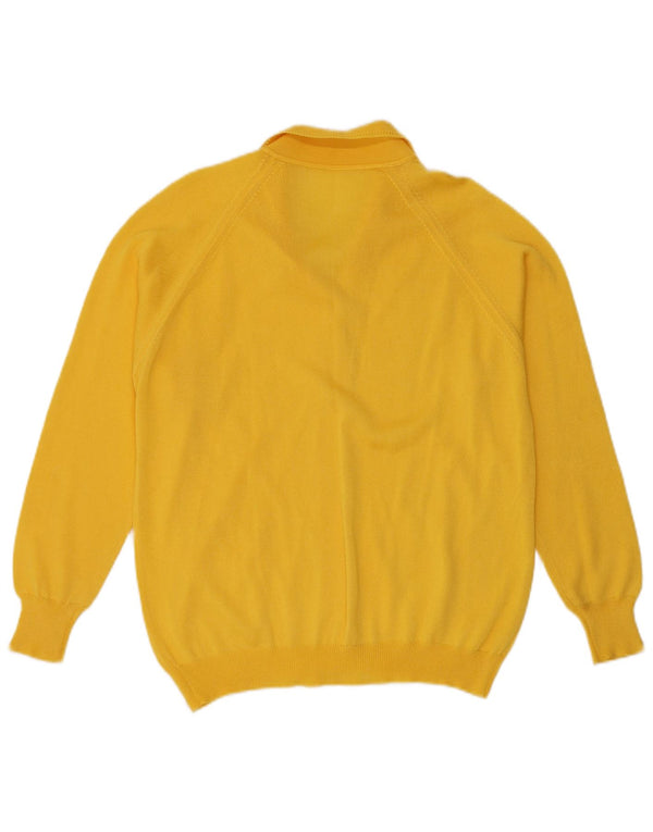 Vintage mujer slim fit cardigan suéter IT 52 2XL amarillo
