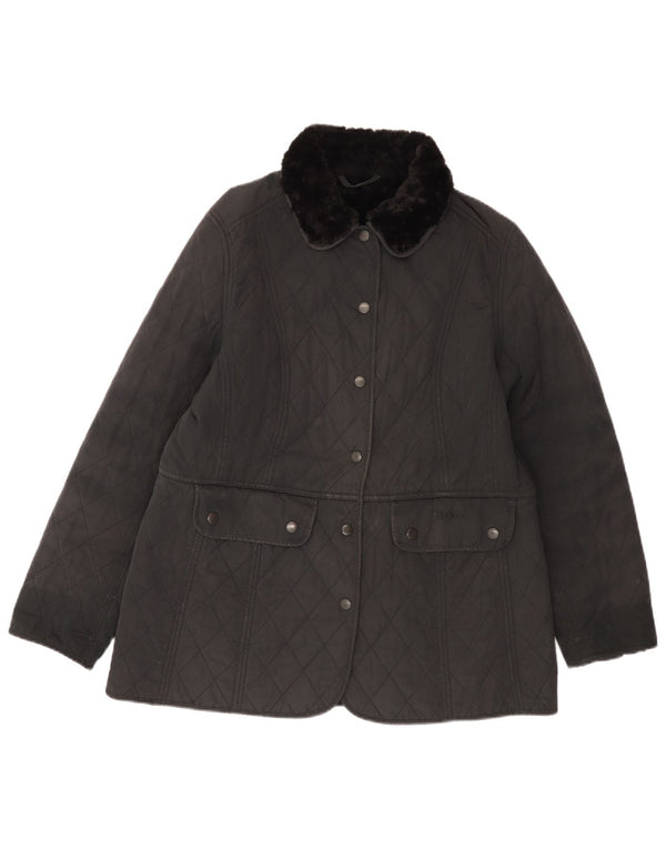 BARBOUR Chaqueta acolchada para mujer UK 40 Mediana Poliéster negro