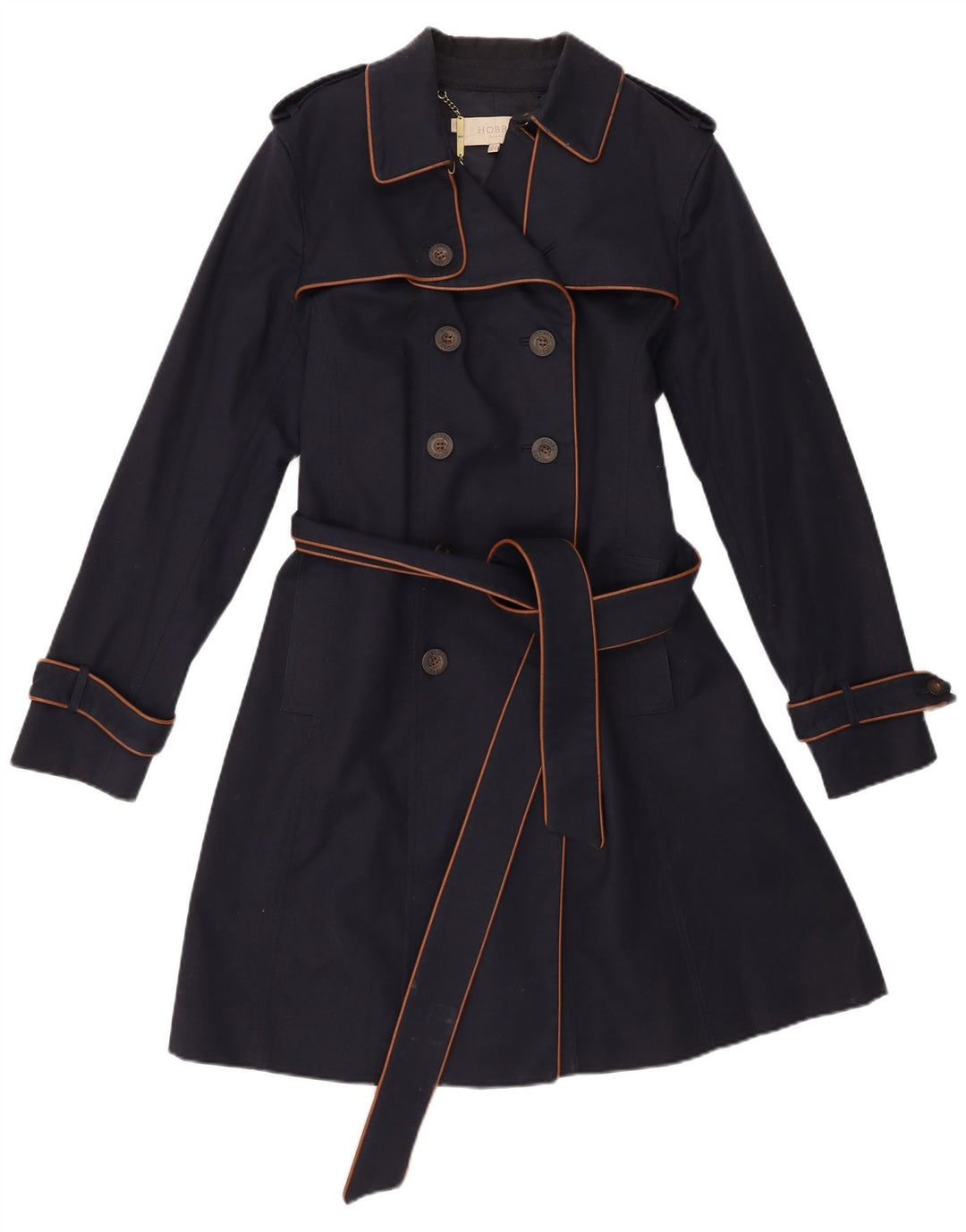 Hobbs Gabardina para mujer Reino Unido 16 Grande Azul marino Algodón