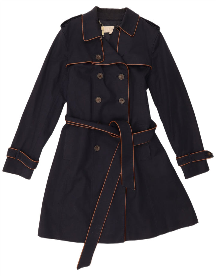 Hobbs Gabardina para mujer Reino Unido 16 Grande Azul marino Algodón
