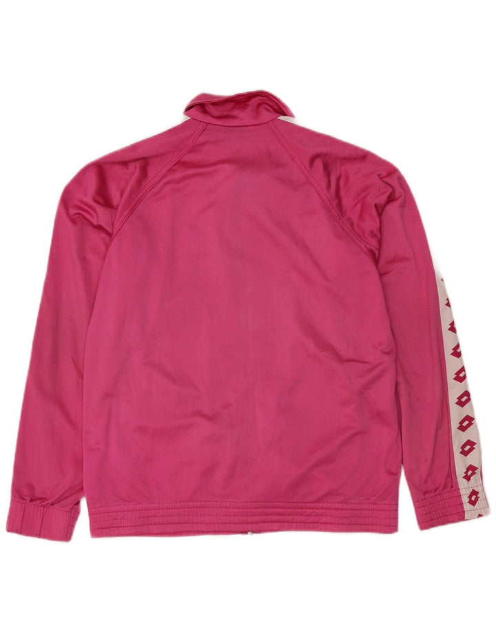 LOTTO Chaqueta superior de chándal con gráfico para hombre XS Poliéster color block rosa
