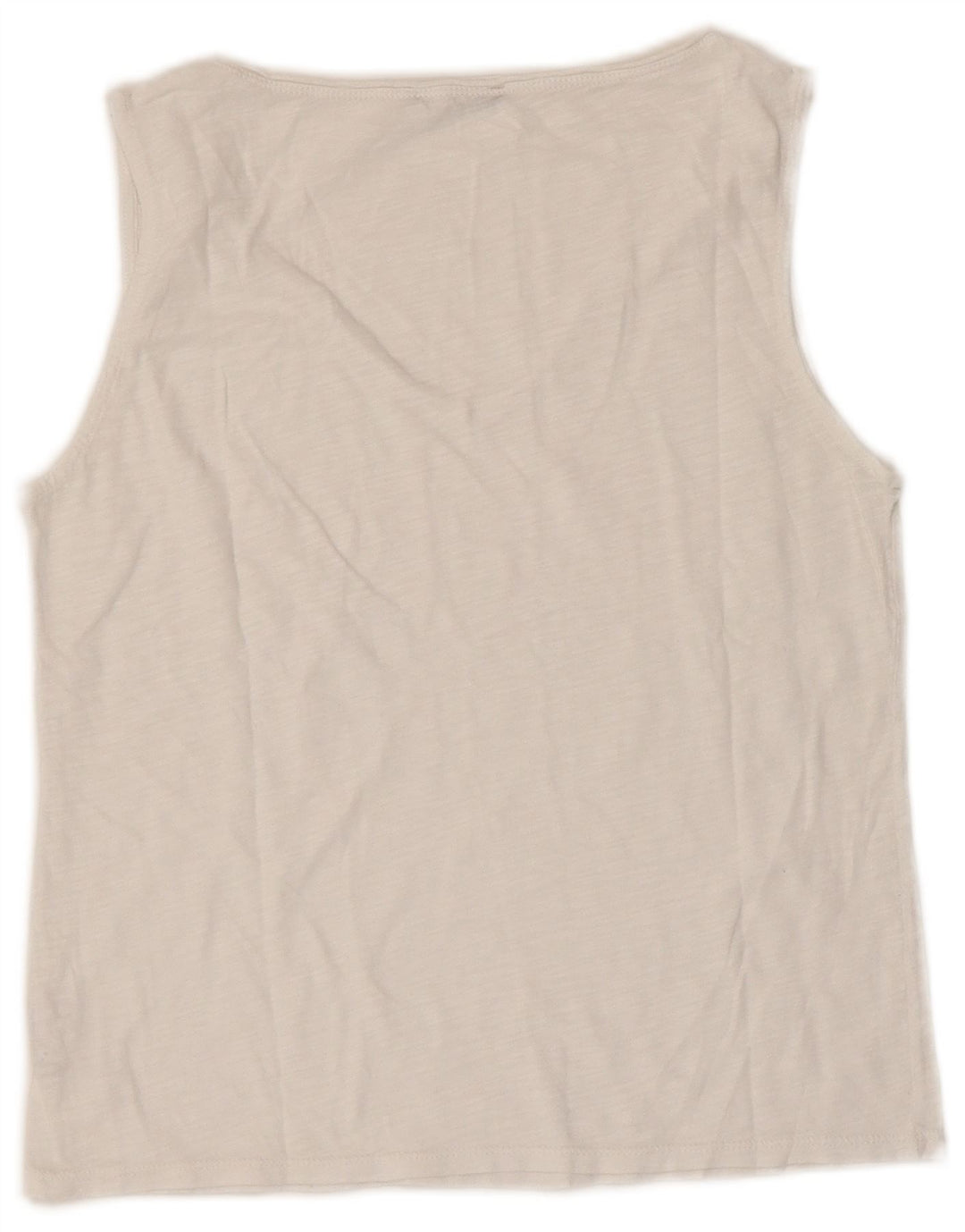 Sisley Top corto sin mangas para mujer UK 8 Small White Cotton