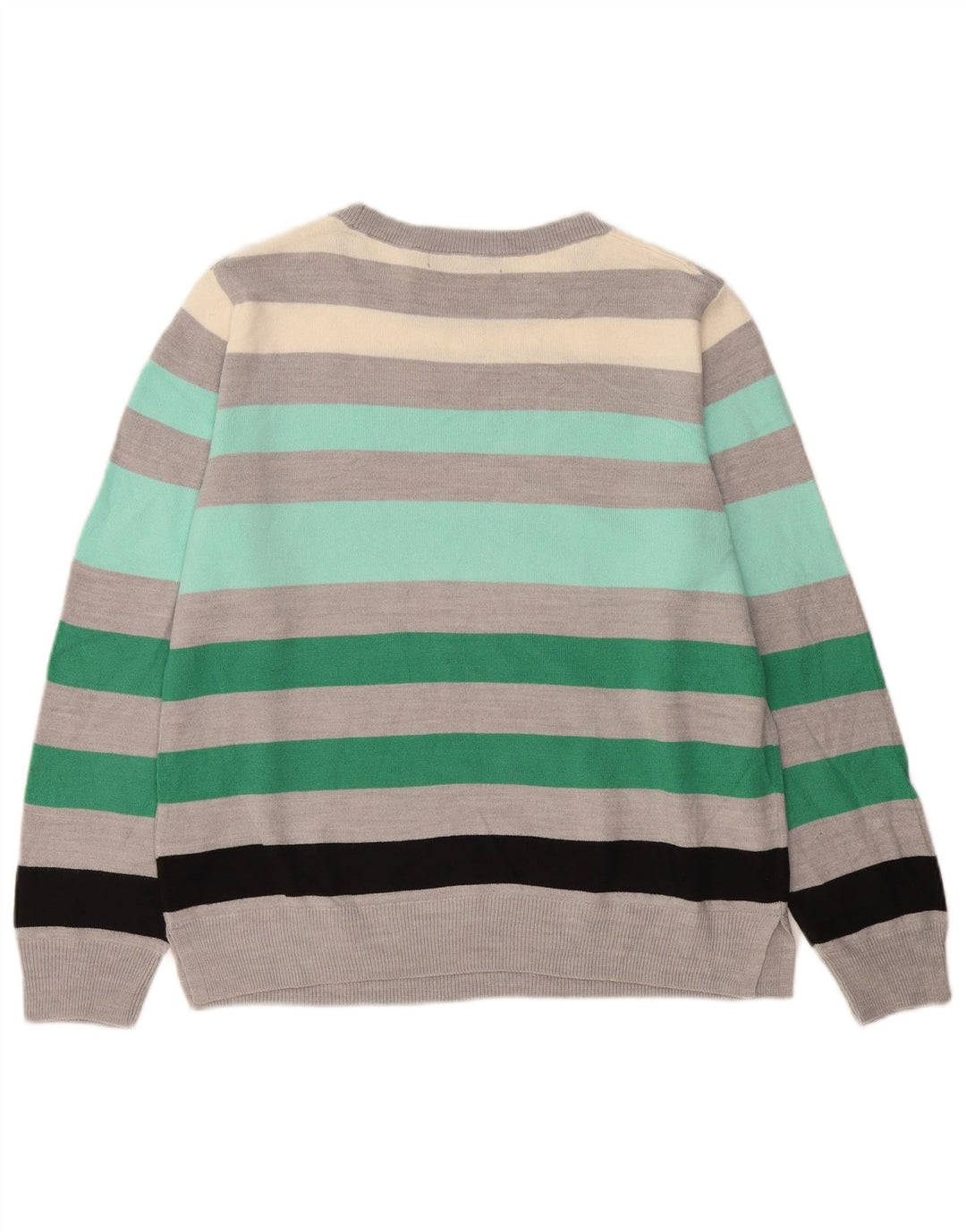 Marks & Spencer Jersey de cuello redondo para mujer UK 44 Gris medio a rayas
