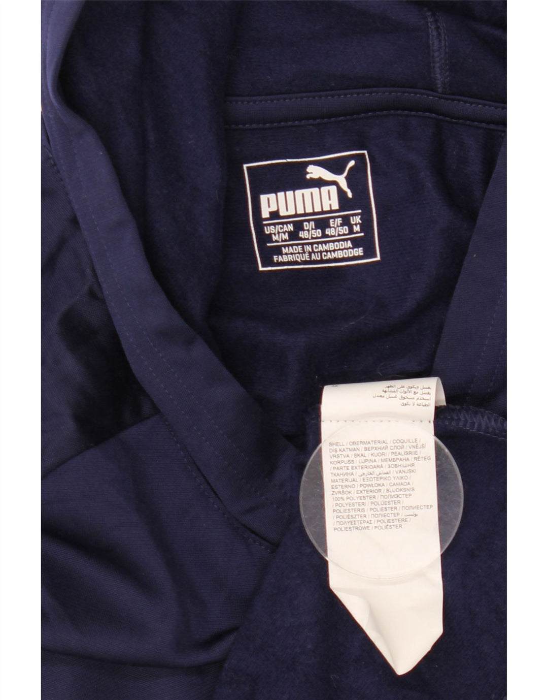 PUMA Camiseta con capucha para hombre de manga larga poliéster azul marino medio